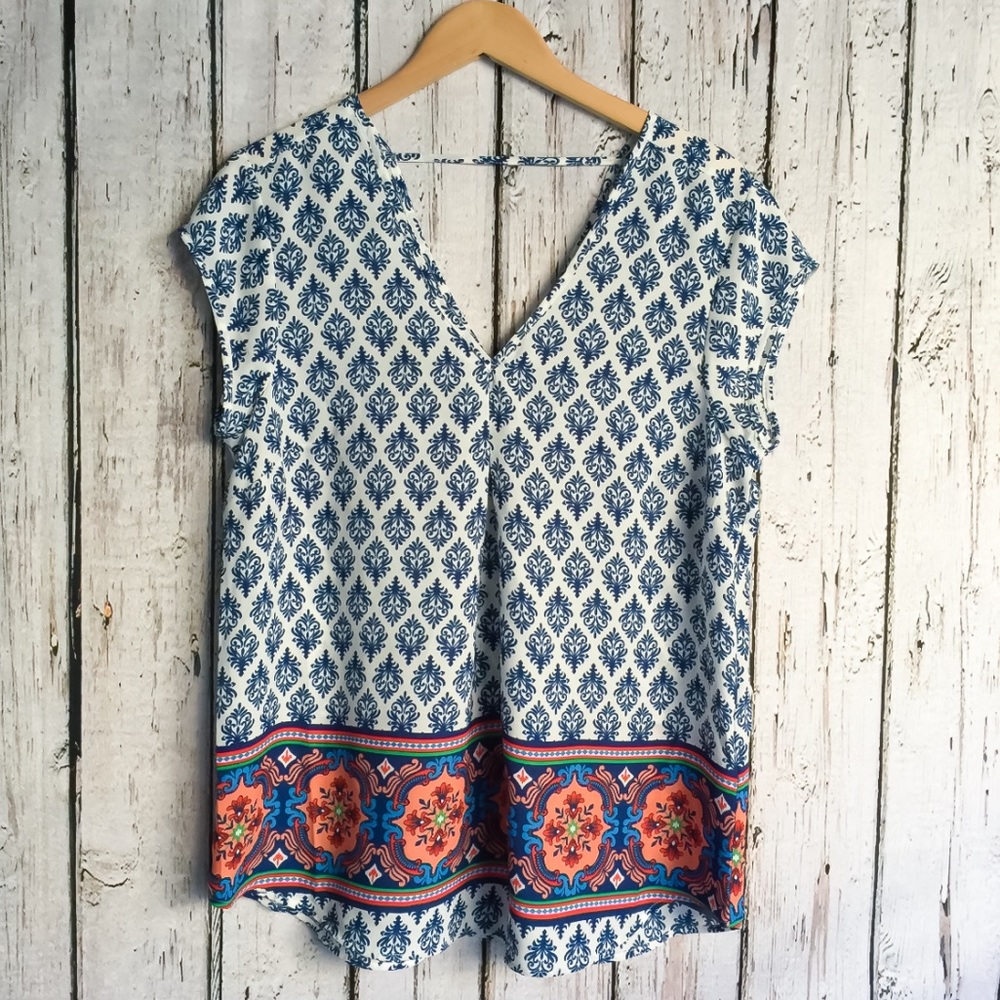 Daniel Rainn DR2 V-neck Blouse Size M EUC
